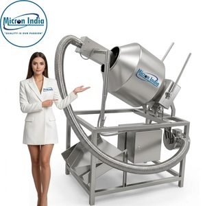 Industrial Electric Drum Roaster Machine Stainless Steel Micron India 440V 100kg/hr Plastic SS304/316 for Nuts Seeds Grains - Product Image 5