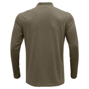 Men Plain Fit Zipper T Shirt <b>Mock</b> <b>Neck</b> Workout <b>Top</b> Warm Knitted Jersey - Product Image 4