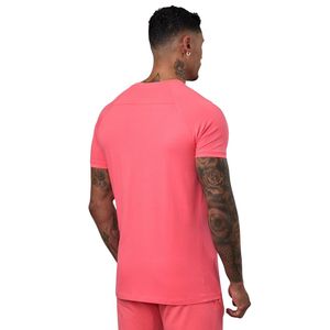 T-shirt de sport pour homme rose corail à manches courtes, léger, respirant, pour l'entraînement, la course, la remise en forme, la gym, vêtements de sport - Product Image 2