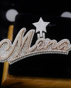 จี้ห้อยคอแบบสั่งทำพิเศษสไตล์ฮิปฮอป ประดับเพชรโมอิสซาไนต์ VVS เงินแท้ 925 ชุบทองสองสี ผ่านการทดสอบเพชร เหมาะสำหรับทั้งชายและหญิง - Product Image 1