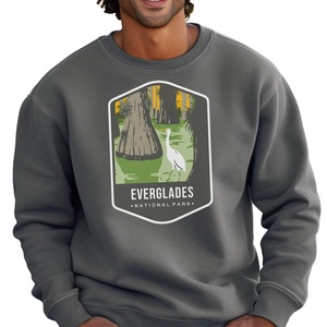 Sudadera de Invierno del Parque Nacional Everglades con Diseño de Garza y Pantano, 100% Algodón, Bordada e Impresa Digitalmente - Product Image 3