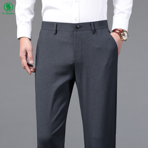 Pantalones Casuales de Alta Calidad, Elásticos, Ajustados, de Color Sólido, para Hombre, Pantalones Largos de Traje con Bolsillos, para Oficina, Caballero - Product Image 4