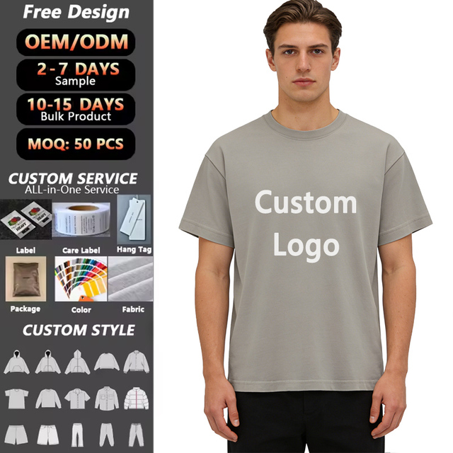 High Quality 100% Cotton Blank Men's T-shirts Heavyweight Oversized Tshirt Printing Custom T Shirt
