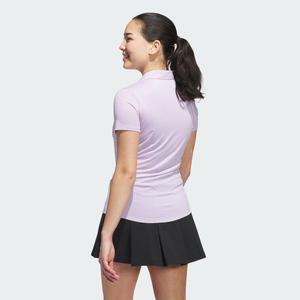 Polo a Rayas para Mujer, Manga Corta, Color Morado Claro, Secado Rápido, Tejido de Punto, Ropa Deportiva Informal, Polo de Golf para Entrenamiento - Product Image 2
