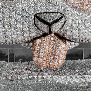 Joyería Hip Hop Estilo Punk para Hombre, Plata de Ley 925 Personalizada con Moissanita VVS en Corte Baguette y Engaste de Garra para Nombre o Letra Certificada con Brillo - Product Image 2