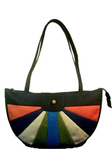 Bolso de Hombro Lowellcraft de Yute con Patrón Geométrico, Tamaño Extra Grande, Cierre de Cuerda, Uso Diario Informal, para Fiestas - Product Image 4