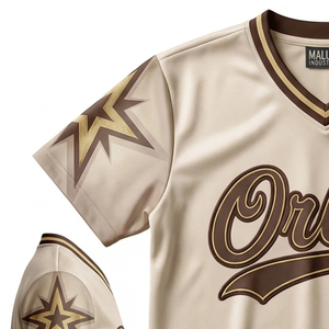 Maillot de baseball personnalisé sublimé respirant à manches courtes col en V imprimé numériquement motif 3D uniforme d'équipe vêtements de sport - Product Image 3