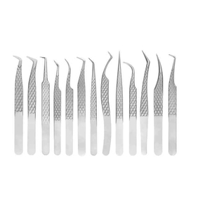 High Quality Silver Pointed Eyebrow Extension <b>Lash</b> Tweezers Precision Anti-Acid Stainless Steel <b>Individual</b> Tweezers - Product Image 2