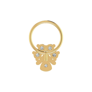 AJRETAIL Women's Classic 14K <b>Yellow</b>-Gold Layered Floral & Teardrop Design Nose Pin - Product Image 5