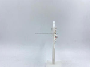 ต่างหูเม็ดกลมสีเงินแท้สีขาวคลาสสิกสำหรับผู้หญิงชุบทองหรูหราเหนือกาลเวลาราคาดีที่สุดสำหรับงานแต่งงานหรือของขวัญ - Product Image 2