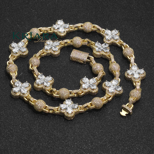 Collar de Moissanita con Cadena de Bolas, Corte Brillante Redondo, Chapado en Rodio sobre Plata S925, Joyería de Lujo para Mujer, Ideal para Bodas - Product Image 1