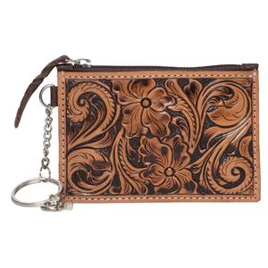 Cartera de Cuero Vacuno con Herramientas Artesanales y Tallado, Estilo Bohemio Otoñal de Lujo, Estilo Vaquero Occidental, Monedero para Tarjetas, Más Vendida - Product Image 1