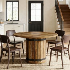 Mesa de Comedor Sólida Ovalada, Muebles de Comedor con Patrón Rectangular Hechos de Piedra Sinterizada, Material de Mármol - Product Image 4
