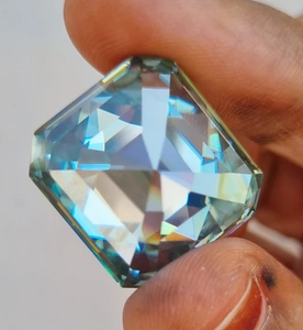 Moissanita azul de 40.70 quilates con corte Ascher para colgante de diamante, anillo de moissanita suelta, diamante hecho a mano - Product Image 3