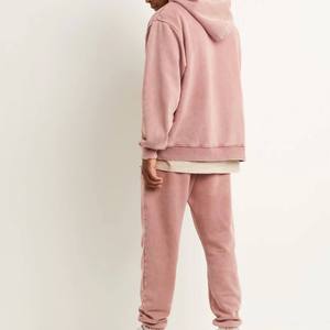 Sudadera con Capucha Lisa de Color Sólido, 100% Algodón, para Hombre, con Lavado Ácido, Estampado Digital, Talla Grande, Hombros Caídos - Product Image 3