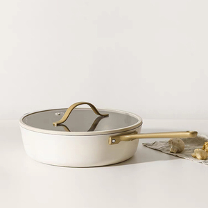 Stylish Non Stick <b>Cookware</b> Collection Featuring Marble Coated Frying Pans Deep Cooking Pots Sauce Pans And Heat Resistant - Product Image 4