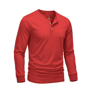 T-shirt décontracté à manches longues pour homme, couleur personnalisée, t-shirt à manches longues respirant et ajusté pour homme - Product Image 3
