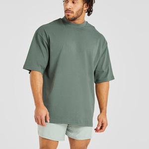 2026 New Arrival Plain Dyed Oversized Streetwear 100% Cotton T-Shirt Quick Dry Breathable <b>Drop</b> Shoulder Boxy Blank CHALASA - Product Image 4