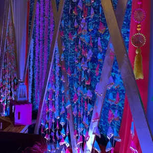 Lot de cordes multicolores décoration de mariage indien, toile de fond de fête décor Mehndi, accessoires de décoration de mariage décors de mariage