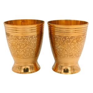 Verre à boire en cuivre avec couvercle en laiton, ustensiles en laiton et cuivre aux bienfaits ayurvédiques pour la santé - Product Image 4