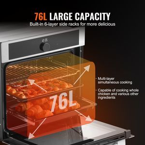 Single 24\" Electric Built-In Wall Oven with 16 <b>Cooking</b> Functions and 3150W 2.68 Cu.Ft Capacity 3150W <b>Timer</b> - Product Image 3