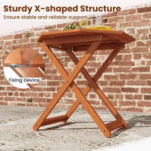 Tavolo da Patio Pieghevole Ottagonale con Foro per Ombrellone da 2 Pollici, Tavoli da Esterno per Comfort e Stile - Product Image 5