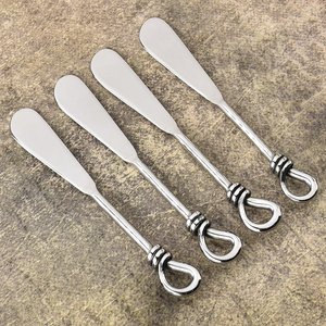 Stainless Steel Butter <b>Knife</b> <b>Set</b> 4pc Sheepsfoot Blade Straight Edge Kitchen Utensil - Product Image 2