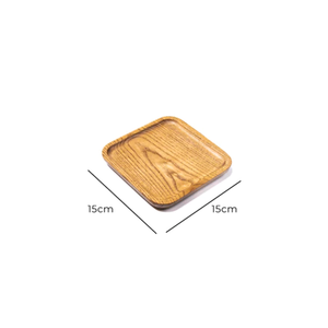 Plateau décoratif carré en bois 15 cm, rustique, fait main, pour la maison, la cuisine, le café - Product Image 2