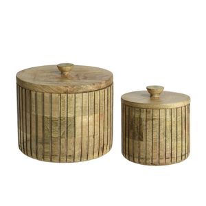 Caja de Almacenamiento Redonda de Madera Maciza Hecha a Mano, Caja Decorativa de Madera Pulida para Decoración del Hogar - Product Image 3