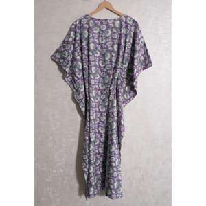 Vestido Maxi Kaftan de Algodón con Estampado Floral para Mujer, Estilo Bohemio, Ropa de Playa para Vacaciones, Tela Suave y Transpirable - Product Image 4