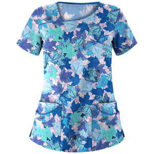 Uniformes de Enfermería Elásticos Unisex con Estampado Floral de Alta Calidad, Antiarrugas, con Excelentes Técnicas de Impresión - Product Image 2