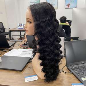 Meilleure perruque en cheveux humains, couleur naturelle, mèches de cheveux bruts, ondulations profondes, dentelle suisse HD vietnamienne, disponible à l'expédition - Product Image 3