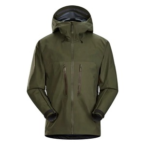 Veste imperméable à capuche pour homme, couleur vert olive, avec fermeture éclair et poches, pour usage extérieur en hiver, fabrication OEM personnalisée - Product Image 3
