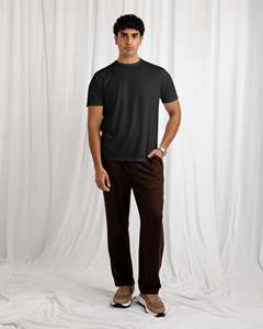 Camiseta de Manga Corta para Hombre, Corte Holgado, Informal, Lisa, de Color Sólido, Proveedor de Marca Personalizada - Product Image 2