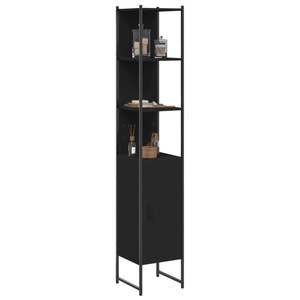 Mueble de Baño Alto de Madera Sintética Negra, Diseño Rectangular - Product Image 1