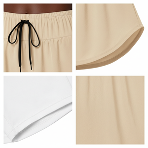 Jupe-short fluide 2-en-1 pour femme, printemps-été, en tissu léger et respirant, avec short intégré, taille élastique, personnalisable, OEM, vente en gros, directement de l'usine - Product Image 4