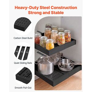 Organizzatore Estraibile per Armadio, Set da 4, Espandibile da 12,2-18,9 Pollici di Larghezza e 20,47 Pollici di Profondità, Cassetto Scorrevole per Conservazione Alimenti in Cucina - Product Image 4