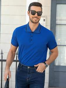 Chemises polo décontractées pour hommes, manches courtes, boutonnées, avec poche, légères, col chemise, pour le golf - Product Image 4