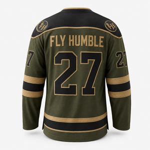 Camiseta de Hockey sobre Hielo Fly Humble para Hombre, Azul Claro, Cuello en V, Manga Larga, Logotipo Bordado, Transpirable, Poliéster, Nombre del Equipo Personalizado - Product Image 6