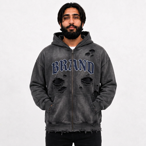 Sudadera con capucha para hombre al por mayor, de felpa gruesa con estampado en relieve, de marca, para mayoristas estadounidenses - Product Image 1