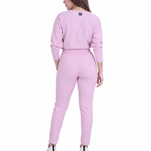 Wholesale Woven <b>Scrub</b> <b>Sets</b> Anti Wrinkle Polyester/Spandex Long Sleeve Zipper Nurse Hospital Uniform Women Stretchy Surgical - Product Image 2