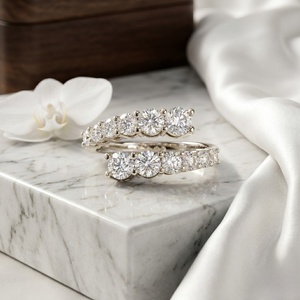 1.00CTW 10K Gold Plated Lab Grown Round Brilliant Cut Prong Set Cluster Vintage <b>Statement</b> <b>Ring</b> for Certified - Product Image 1