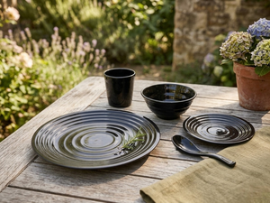 [Vente directe d'usine] Résine PGT fabriquée à Taïwan, résistante. Couverts durables et élégants - Assiette noire - Product Image 2