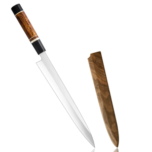Couteaux Yanagiba professionnels japonais LEGACY BLADES pour sashimi, sushi et filetage, fabriqués à la main en acier à haute teneur en carbone, manche en bois, ambidextres - Product Image 2