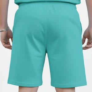 Conjunto de Camiseta y Pantalones Cortos para Hombre Oye Hoye International, Color Verde Menta, Cuello Redondo, Estilo Casual de Verano, Corte Regular, Color Sólido - Product Image 5