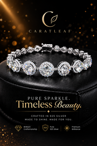 Pulsera de tenis Caratleaf de lujo con diamantes cultivados en laboratorio, chapada en oro de 18 quilates, certificada por IGI, con corte halo, para mujer, joyería para fiesta de compromiso - Product Image 3