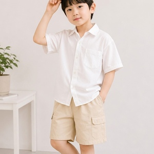 Shorts en lin mélangé pour garçons, 55% lin, 45% coton, tissés, respirants, légers, shorts pour enfants - Product Image 2