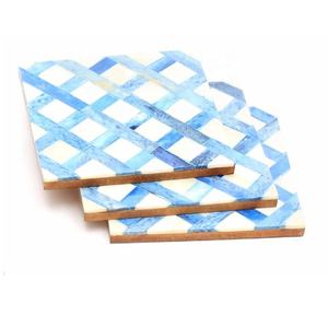 Recién llegado, posavasos con incrustaciones de hueso y Mdf, Juego de 4 posavasos con patrón marroquí, té, café, bebida de mesa, utensilios de cocina, posavasos de regalo al por mayor - Product Image 2