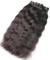 Extensions de cheveux naturels indiens Remy noirs, ondulés doux, à trame simple, double trame machine, pour usage professionnel en tissage