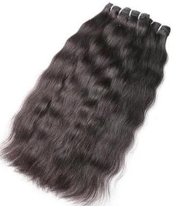 Extensiones de Cabello Humano Remy Indio Negro Natural, Suaves y Onduladas, de Una Sola Capa, con Doble Trama a Máquina, para Uso Profesional en Tejidos - Product Image 1